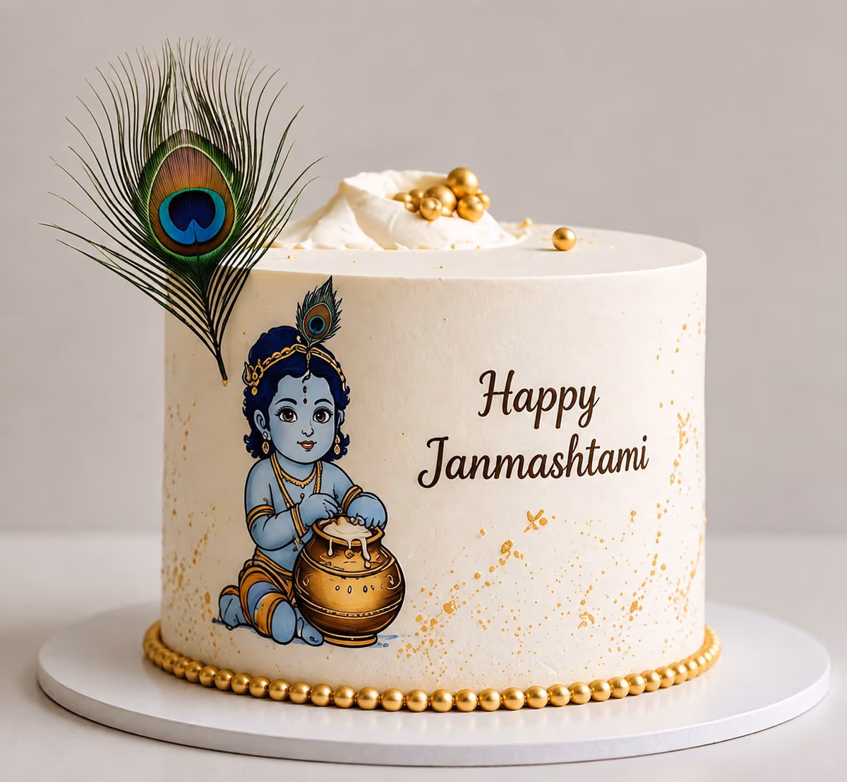Janmashtami Special Cake — 100% eggless vanilla, baked at AVS Bakery in Ramgarh