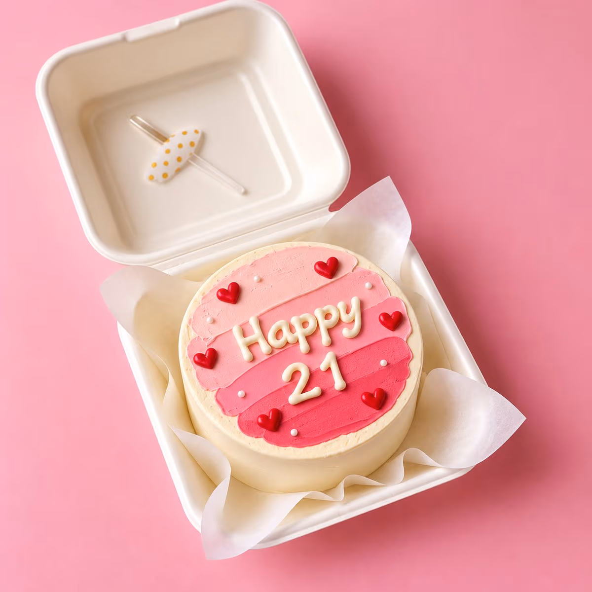 Pretty Pink Bento Cake — 100% eggless vanilla, baked at AVS Bakery in Ramgarh