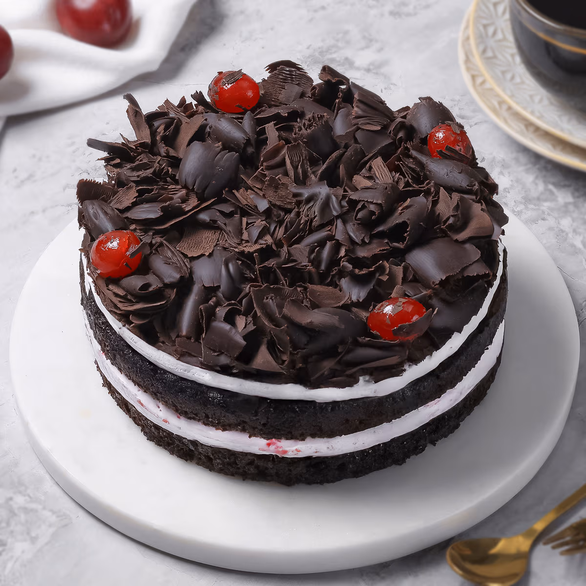 Birthday Chocolate Forest Cake — 100% eggless black forest, baked at AVS Bakery in Ramgarh (photo 2)