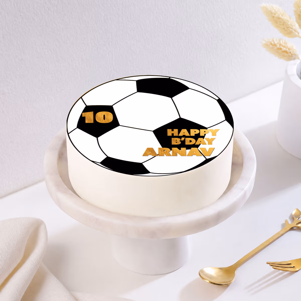 Birthday Football Chocolate Photo Cake — 100% eggless, baked at AVS Bakery in Ramgarh