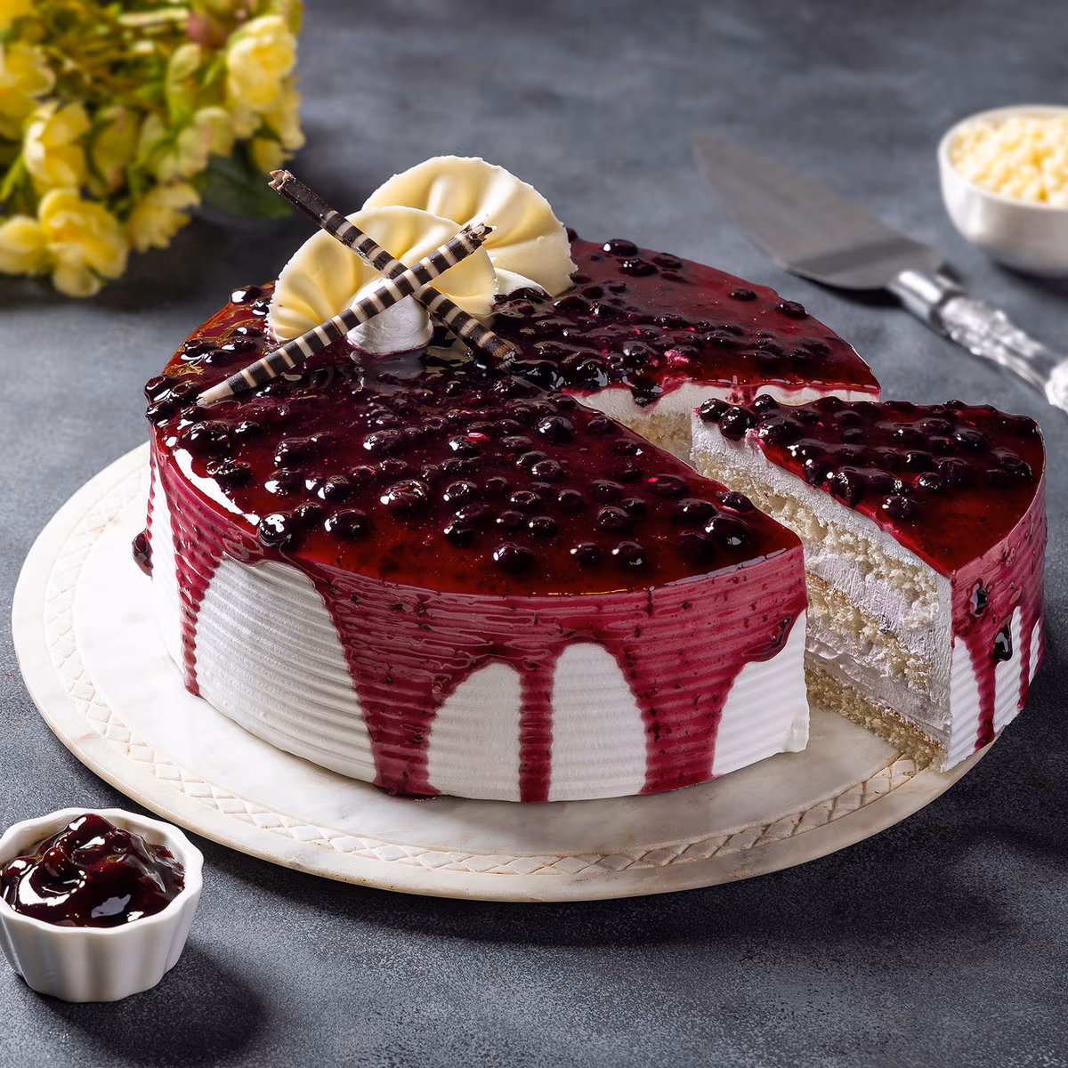 Blueberry Bliss Cream Cake — 100% eggless, baked at AVS Bakery in Ramgarh (photo 2)