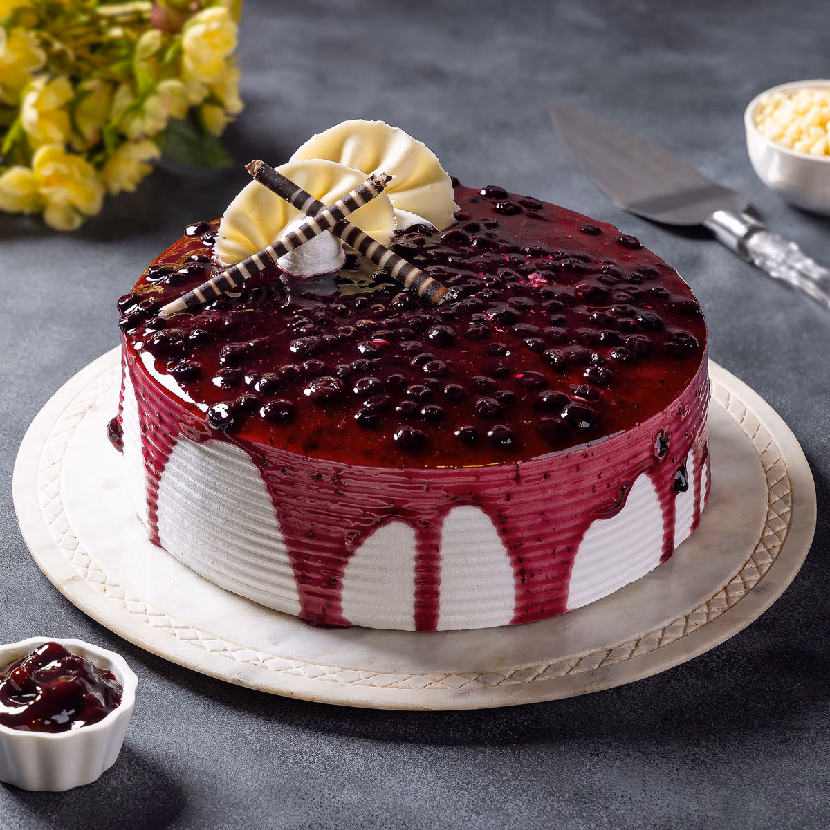 Blueberry Bliss Cream Cake — 100% eggless, baked at AVS Bakery in Ramgarh
