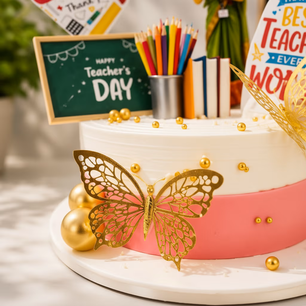 Teacher Cake — 100% eggless vanilla, baked at AVS Bakery in Ramgarh (photo 2)