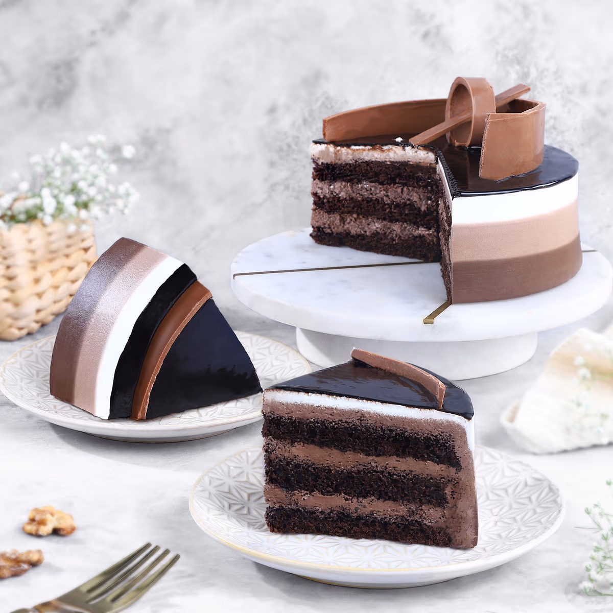Chocolate Trio Delight Cream Cake — 100% eggless, baked at AVS Bakery in Ramgarh (photo 4)