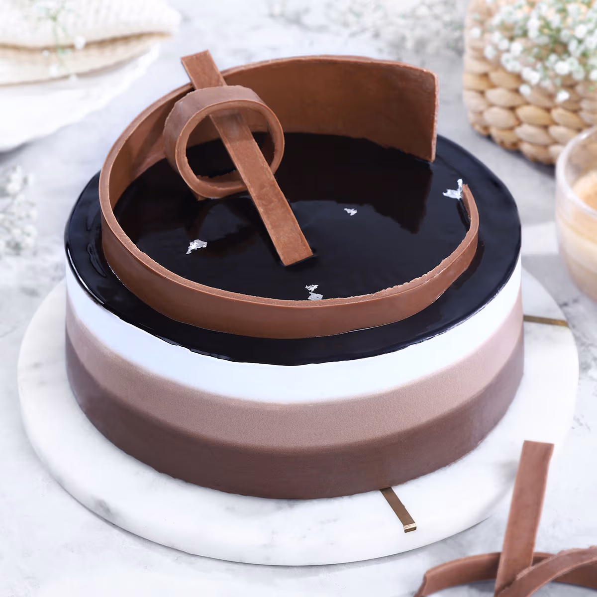 Chocolate Trio Delight Cream Cake — 100% eggless, baked at AVS Bakery in Ramgarh