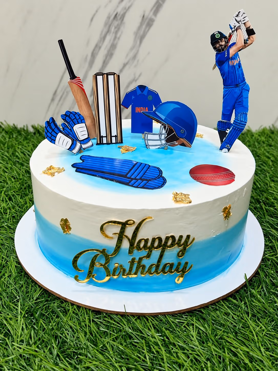 Cricket Themed Birthday Cake — 100% eggless vanilla, baked at AVS Bakery in Ramgarh