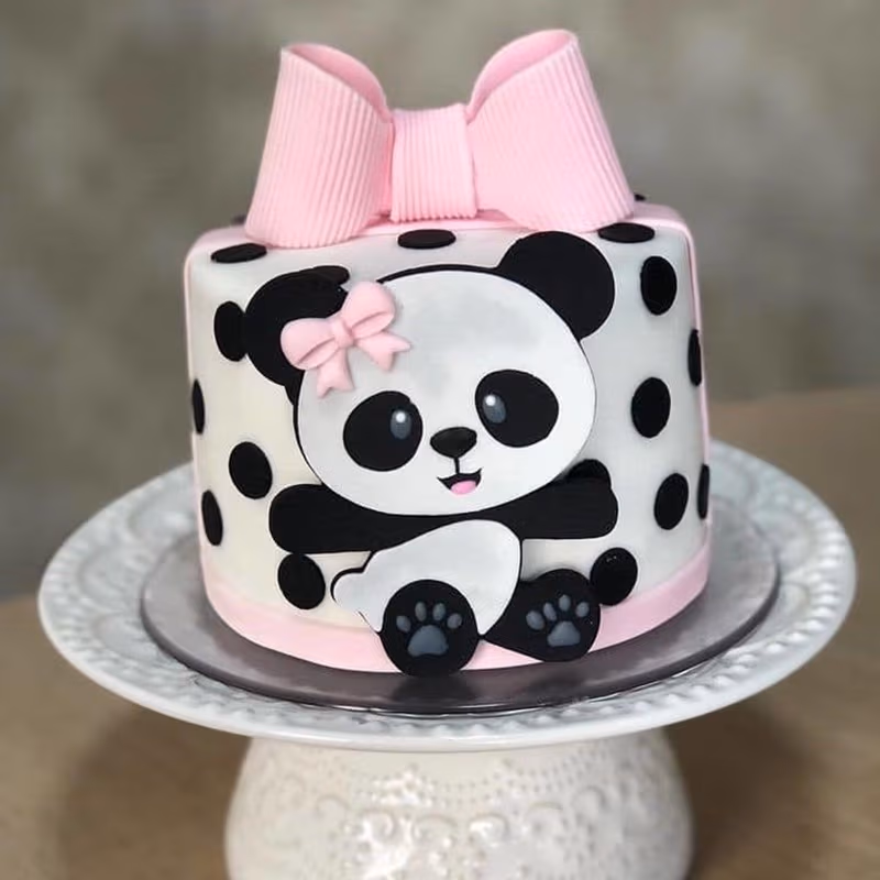 Cute Panda Cake — 100% eggless chocolate, baked at AVS Bakery in Ramgarh