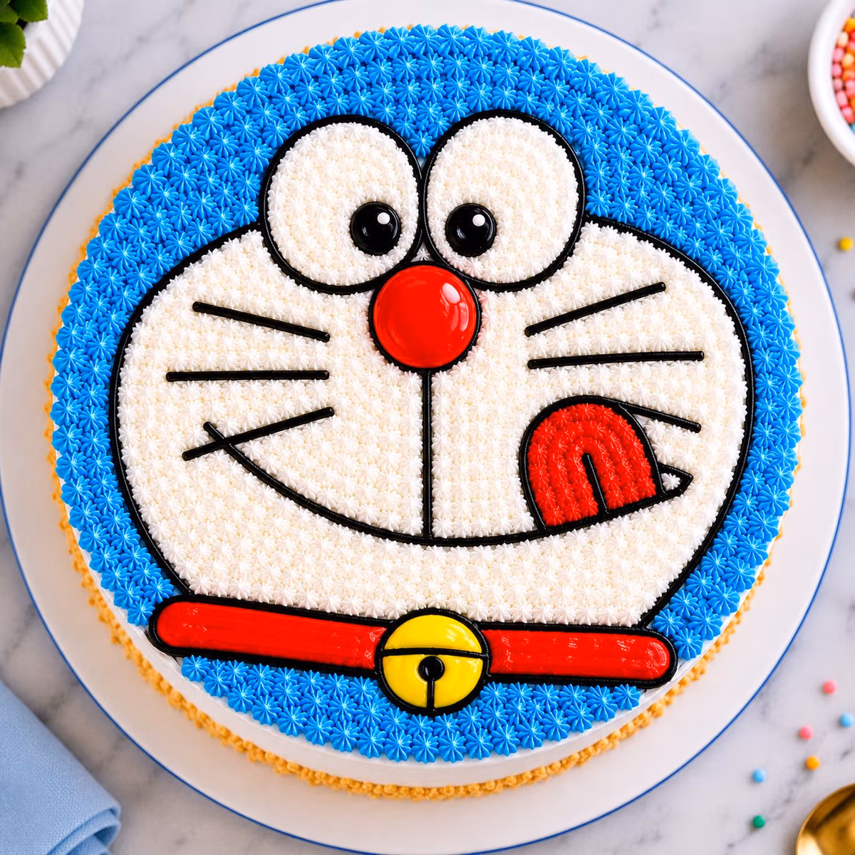 Doraemon cake — 100% eggless vanilla, baked at AVS Bakery in Ramgarh (photo 3)