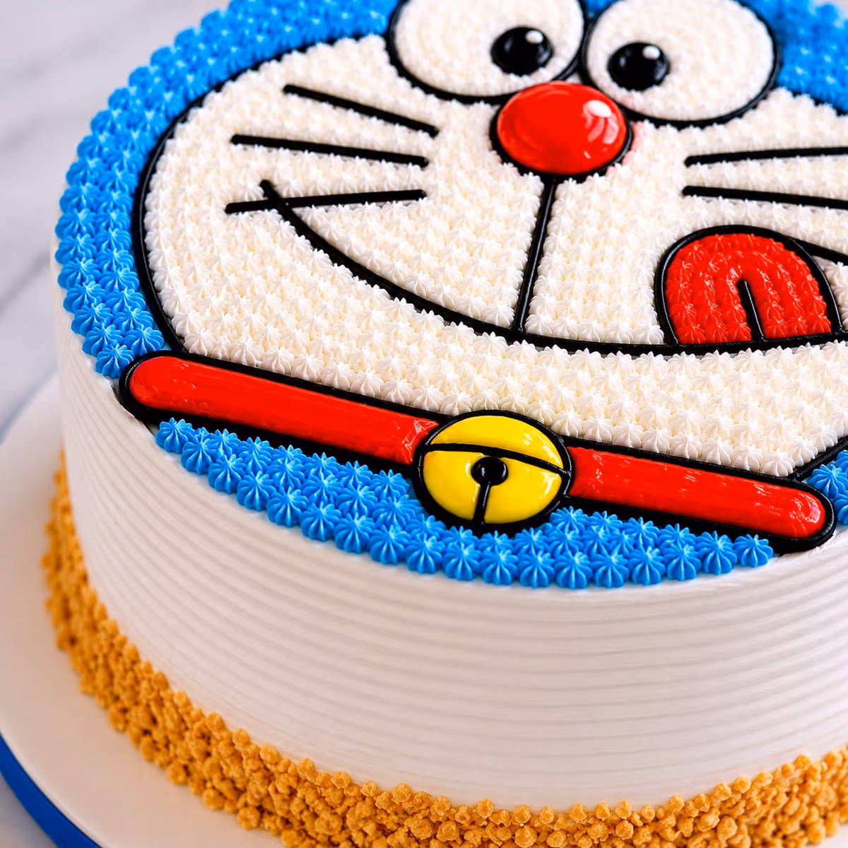 Doraemon cake — 100% eggless vanilla, baked at AVS Bakery in Ramgarh (photo 2)