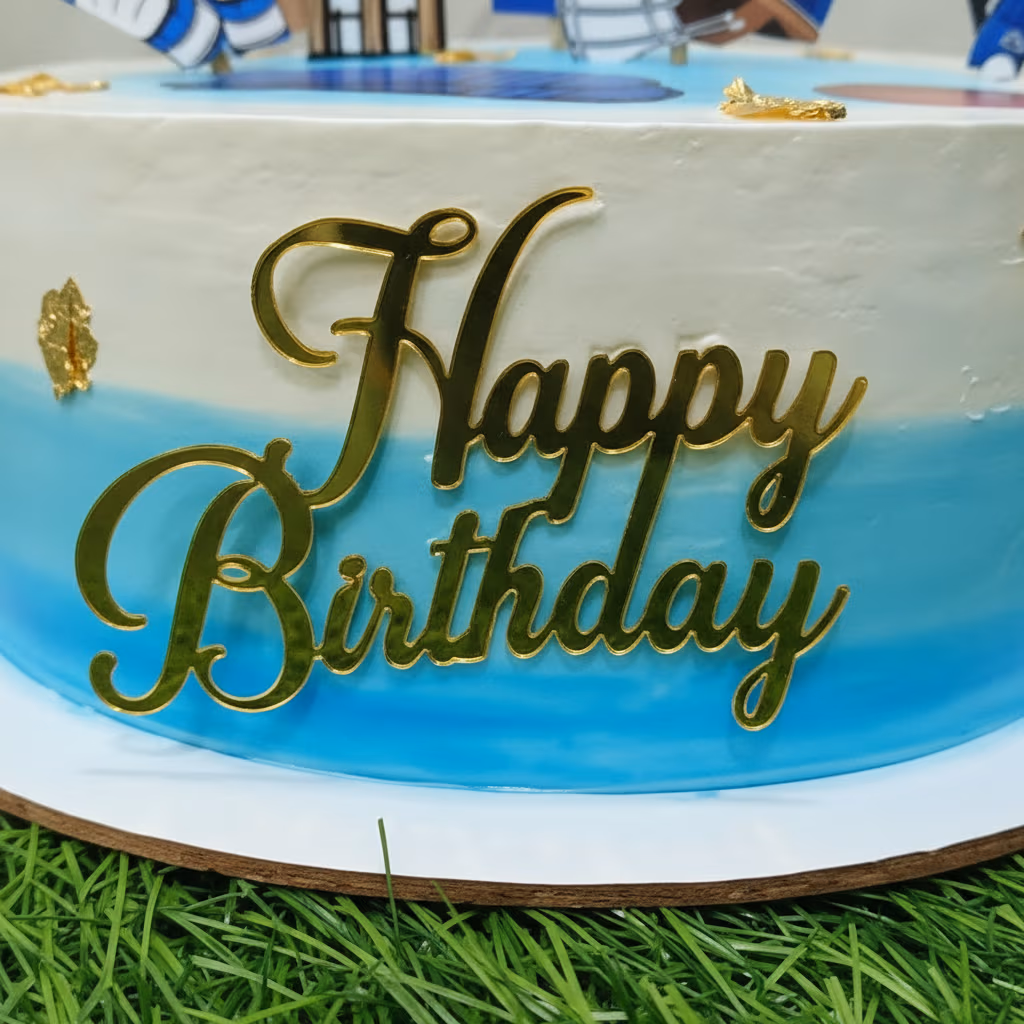 Cricket Themed Birthday Cake — 100% eggless vanilla, baked at AVS Bakery in Ramgarh (photo 2)