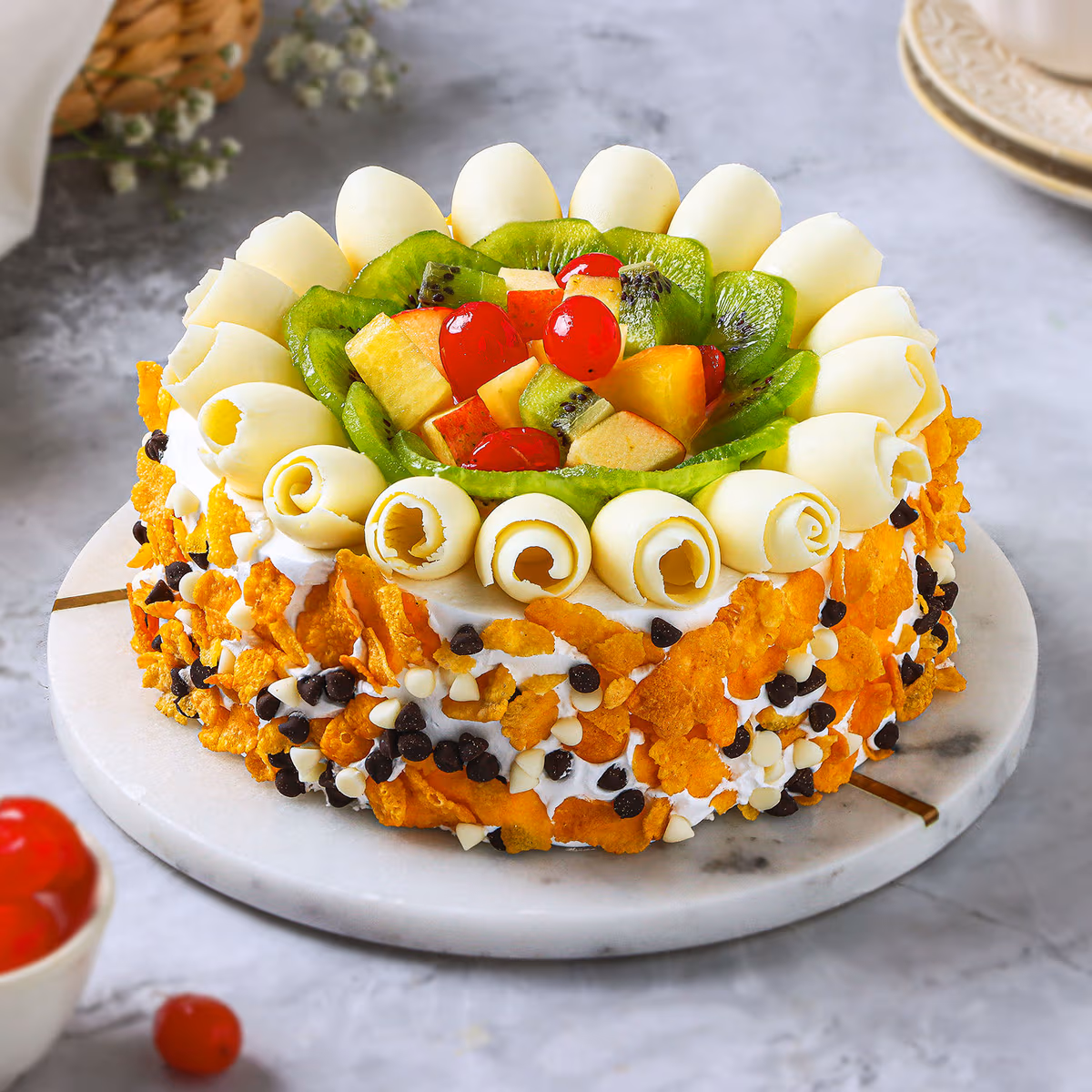 Fruit Frenzy Cake Half Kg — 100% eggless, baked at AVS Bakery in Ramgarh