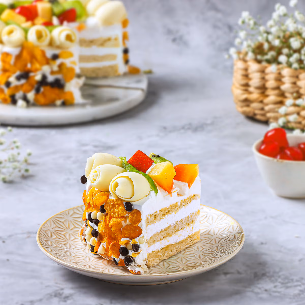 Fruit Frenzy Cake Half Kg — 100% eggless, baked at AVS Bakery in Ramgarh (photo 4)