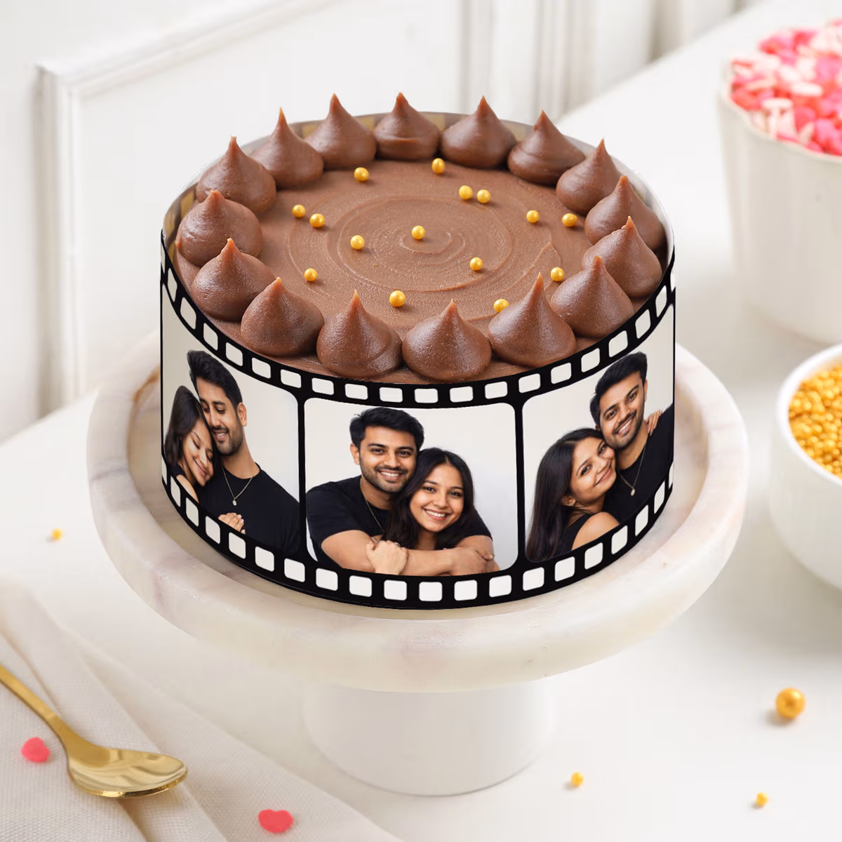 Love in Every Slice Photo Cream Cake — 100% eggless chocolate, baked at AVS Bakery in Ramgarh (photo 2)