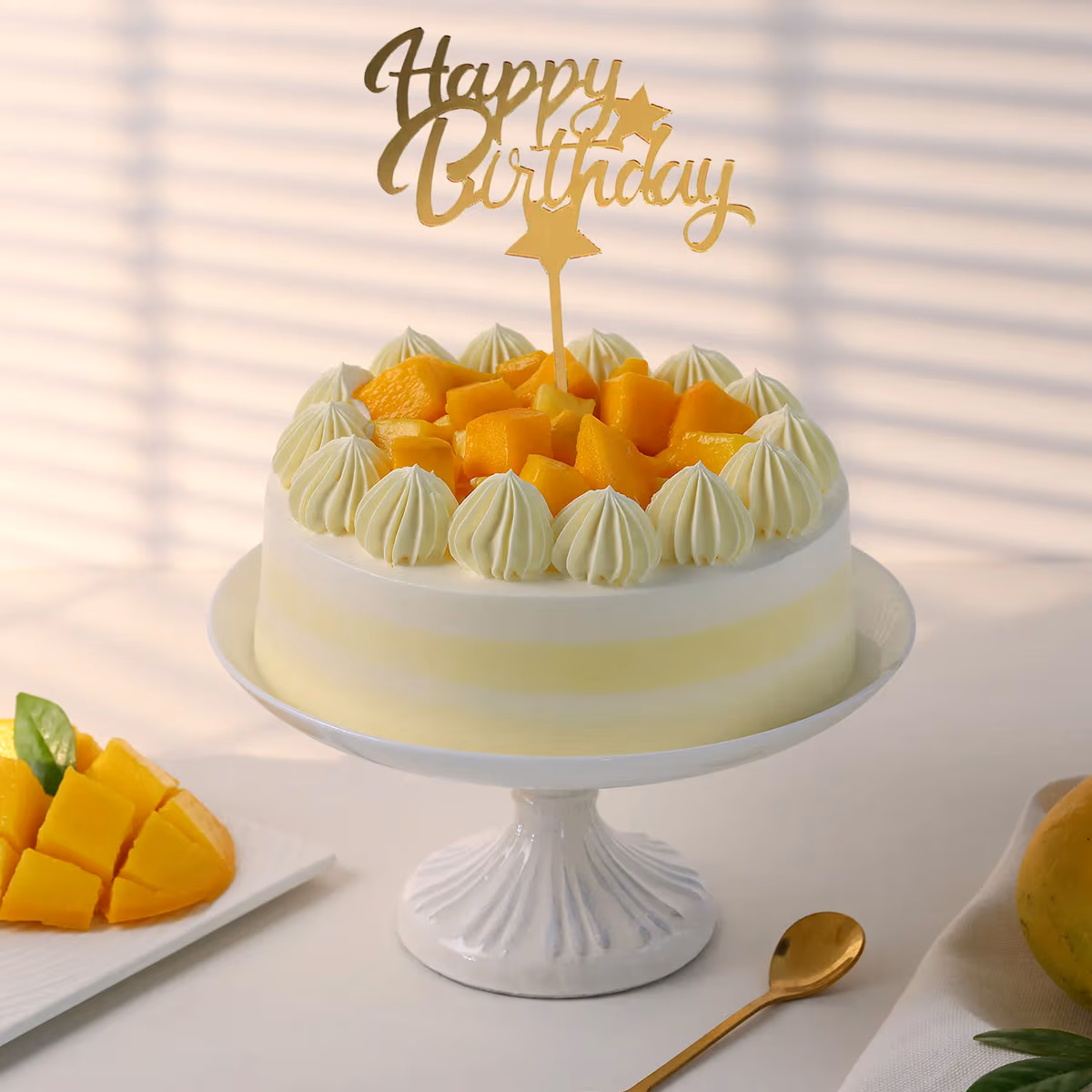 Mango Celebration Delight Cake — 100% eggless, baked at AVS Bakery in Ramgarh