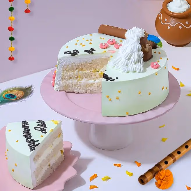 Janmashtami Eggless Cake — 100% eggless vanilla, baked at AVS Bakery in Ramgarh (photo 5)
