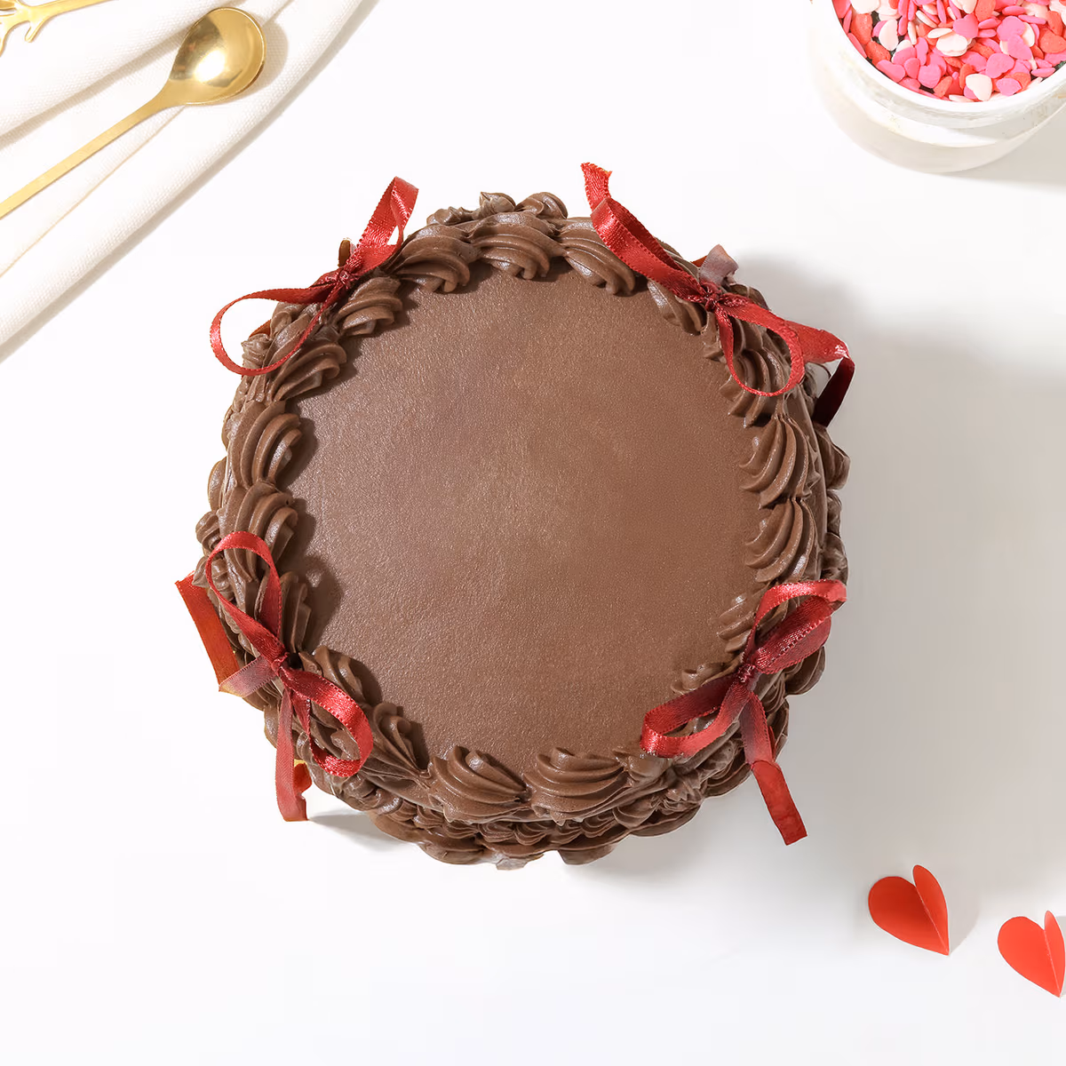 Ribbon Milk Chocolate Celebration Cake — 100% eggless, baked at AVS Bakery in Ramgarh (photo 5)