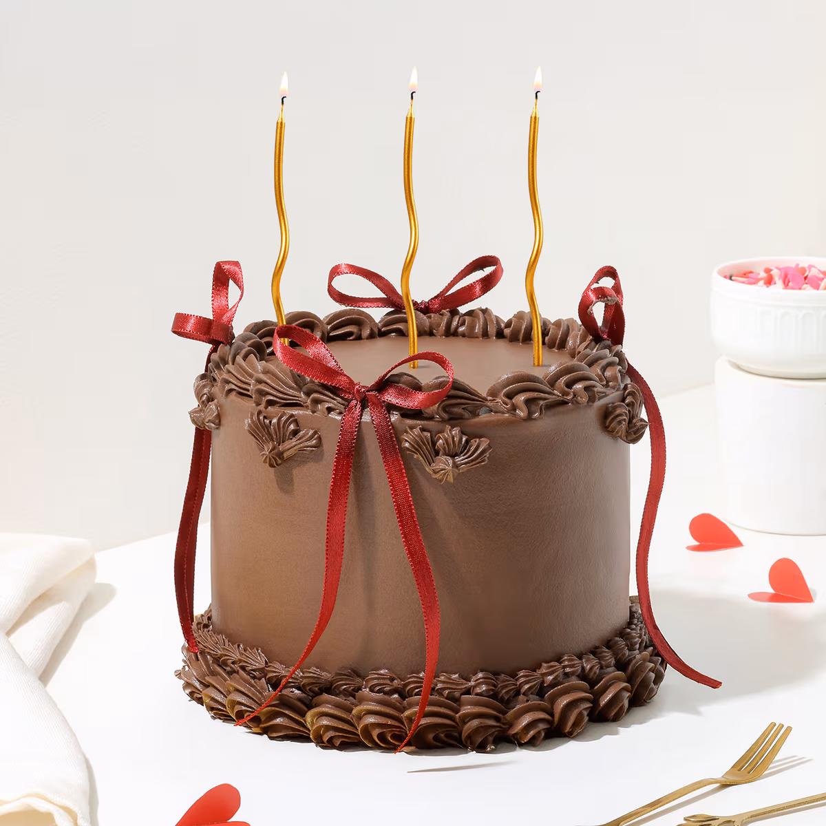 Ribbon Milk Chocolate Celebration Cake — 100% eggless, baked at AVS Bakery in Ramgarh