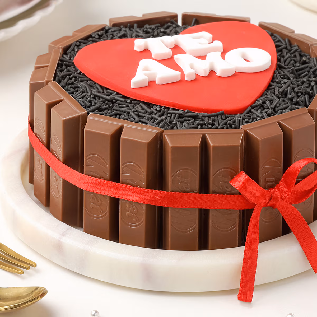 Sealed With Affection Wedding Kitkat Cake — 100% eggless chocolate, baked at AVS Bakery in Ramgarh (photo 4)