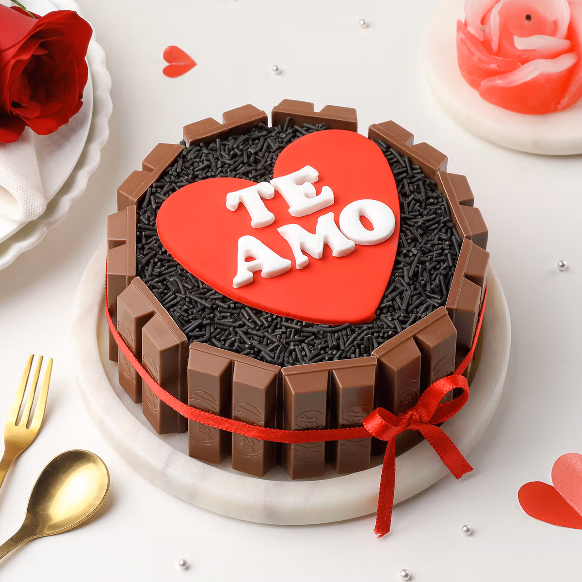Sealed With Affection Wedding Kitkat Cake — 100% eggless chocolate, baked at AVS Bakery in Ramgarh