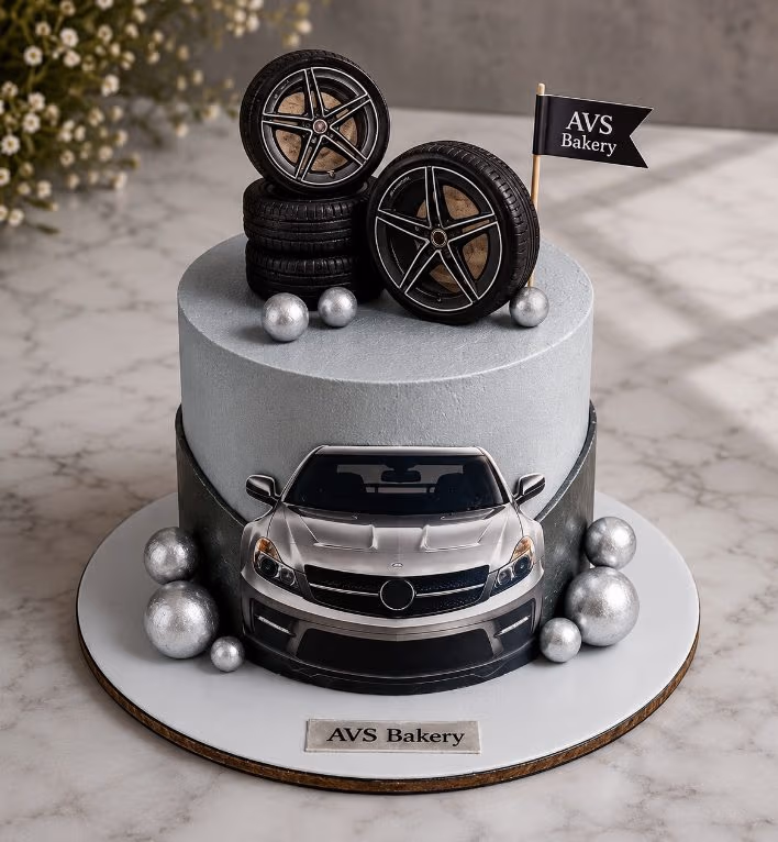 Speedstar Cake — 100% eggless vanilla, baked at AVS Bakery in Ramgarh