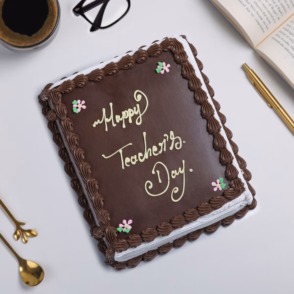 Teacher’s Day Chocolate Truffle Bookish Cake — 100% eggless, baked at AVS Bakery in Ramgarh (photo 2)