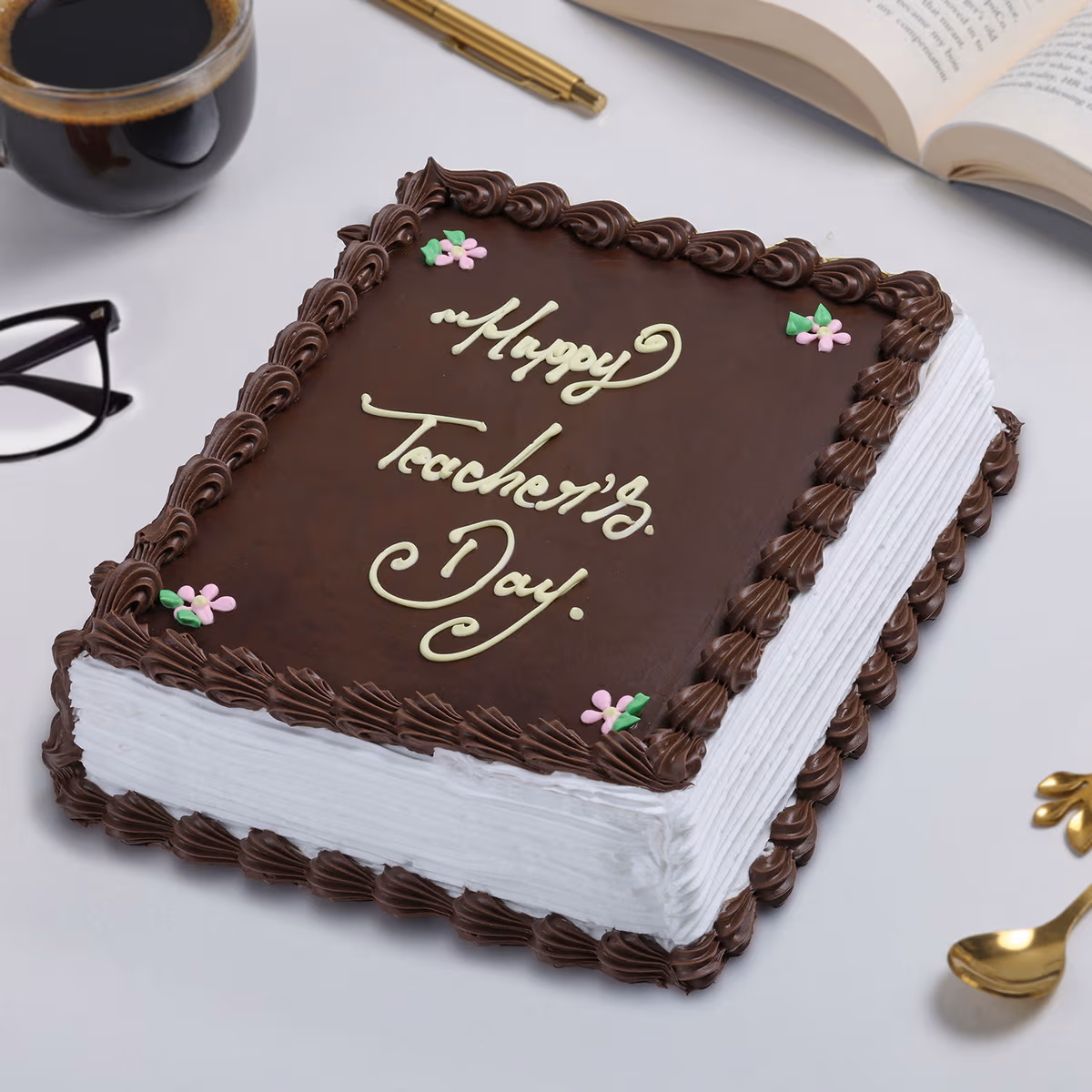 Teacher’s Day Chocolate Truffle Bookish Cake — 100% eggless, baked at AVS Bakery in Ramgarh (photo 4)