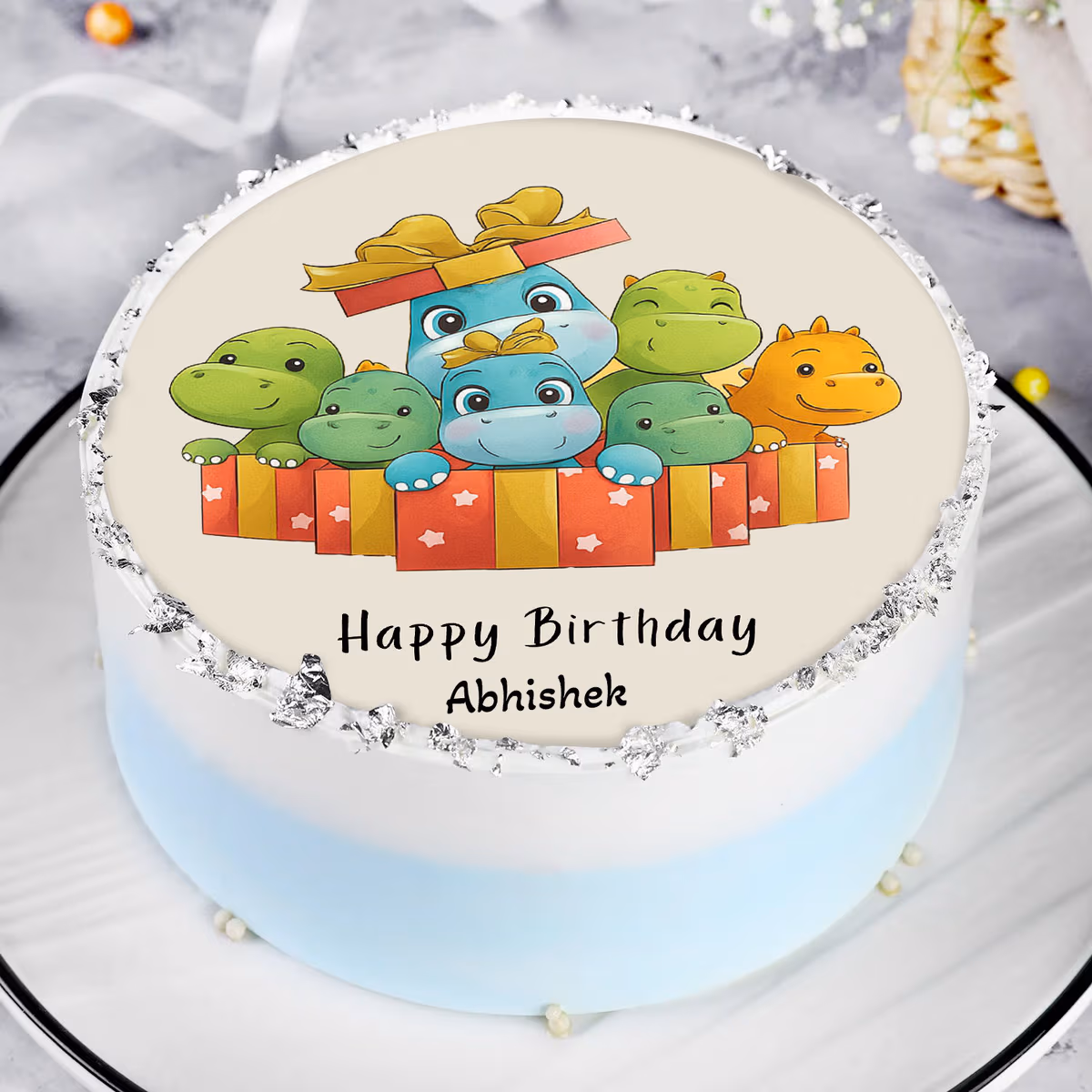 Vanilla Birthday Festivity Cake — 100% eggless, baked at AVS Bakery in Ramgarh (photo 3)