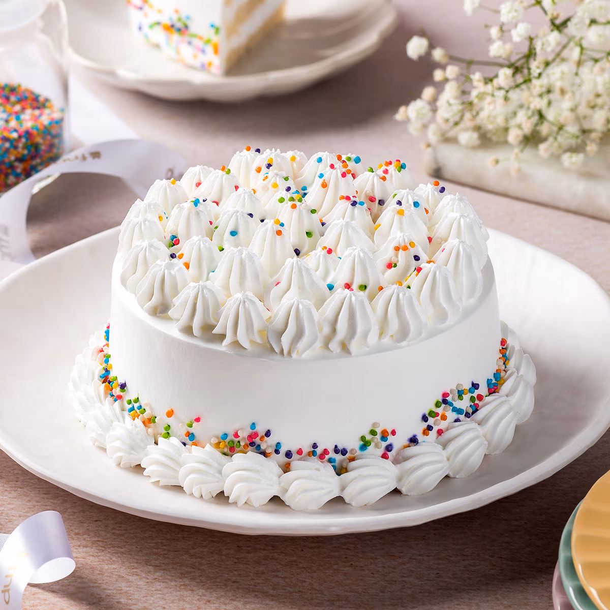 Vanilla Buttercream Delight Cake — 100% eggless, baked at AVS Bakery in Ramgarh